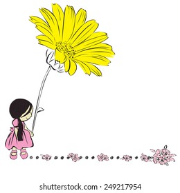 girl with flower
