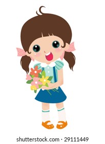 girl and flower