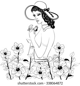 girl with flower 