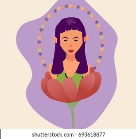 The girl in the flower