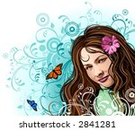 Girl and flowers