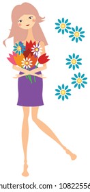 Girl with flowers