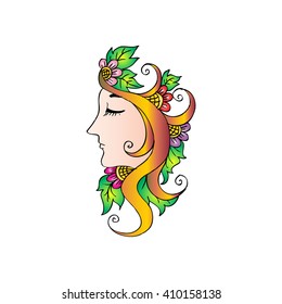 Girl with flowers