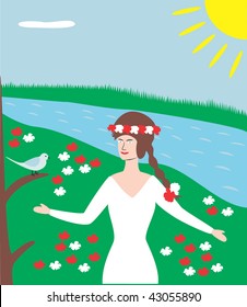 Girl with flowers