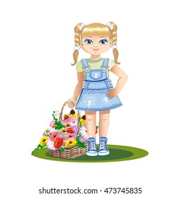 Girl with flowers