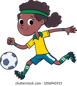 girl footballer plays football