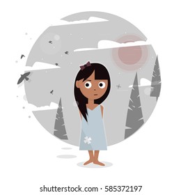 Girl in the forest.