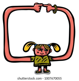 girl forming a frame with her arms
