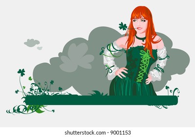 The girl with four-leafs clover
