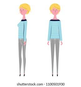 Girl front and side