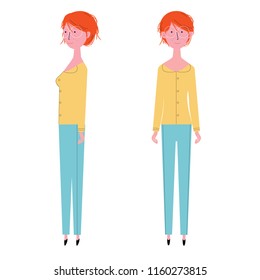 Girl front and side