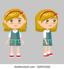 Girl front and side