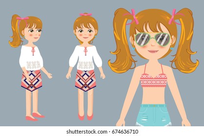 Girl front and side