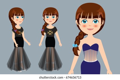 Girl front and side