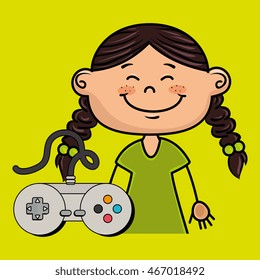 girl game control icon vector illustration graphic
