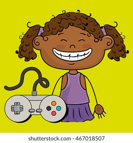 girl game control icon vector illustration graphic