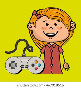 girl game control icon vector illustration graphic