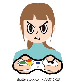 Girl Gamer Playing