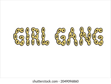 girl gang with golden chain vector