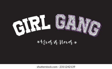 Girl Gang slogan typography print for girl tee - t shirt or sweatshirt - hoodie- jogger