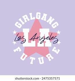 girl gang slogan vector  illustration for tee shirt kids - girl hoodie,  and sticker