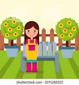 girl gardener farm
