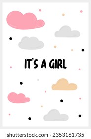 It's a girl. Gender party greeting card