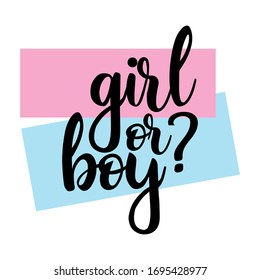 Girl or boy? Gender reveal party card, banner vector element  design