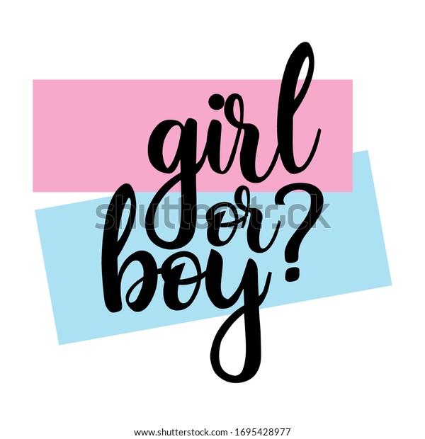 Girl or boy? Gender reveal party card, banner\
vector element  design