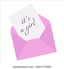 it's a girl gender reveal party envelope