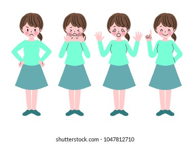 
A girl with a gesture