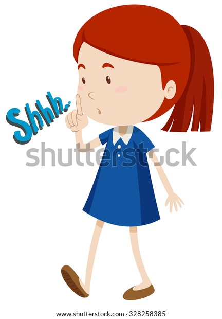 Girl Gesturing Be Quiet Illustration Stock Vector (Royalty Free) 328258385