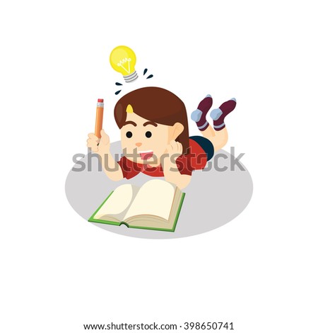 Girl get idea for writting