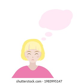 The girl gets upset, thinking about something. 