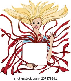 girl with gift