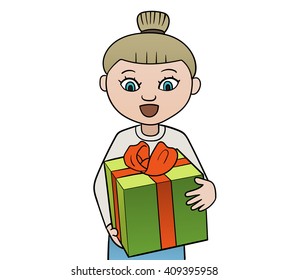 girl with gift