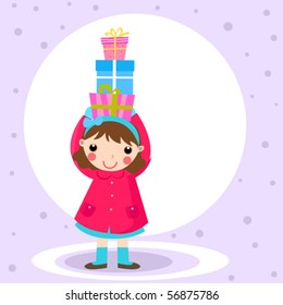 girl and gift box
