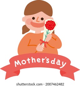 
Girl giving carnations on Mother's Day