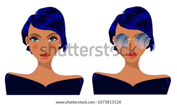 Girl Glasses Blonde Pretty Girl Cartoon Stock Vector Royalty Free