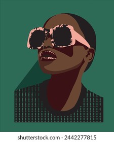 girl glasses fahion look t shirt