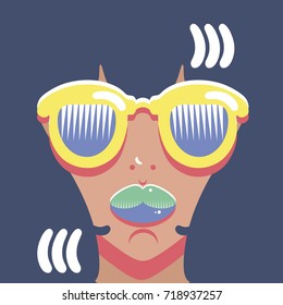 Girl with glasses. Vector for a variety of purposes. It can be used for invitational card,  book cover, catalog.