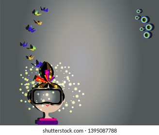 girl with glasses of virtual reality