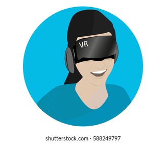 Girl Glasses Virtual Reality Stock Vector (Royalty Free) 588249797