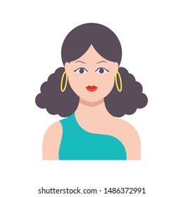 girl glyph flat vector icon