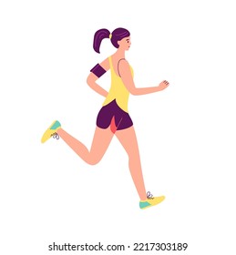 A girl goes for a morning run