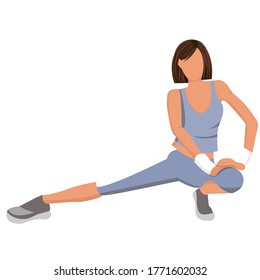 The girl goes in for sports. Healthy lifestyle