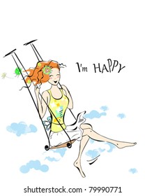 Girl going on the swings