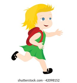 girl going to school