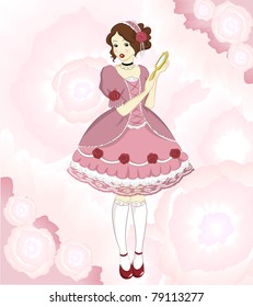 girl in gothic lolita style dress
