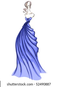 Girl in Gown Sketch - Vector